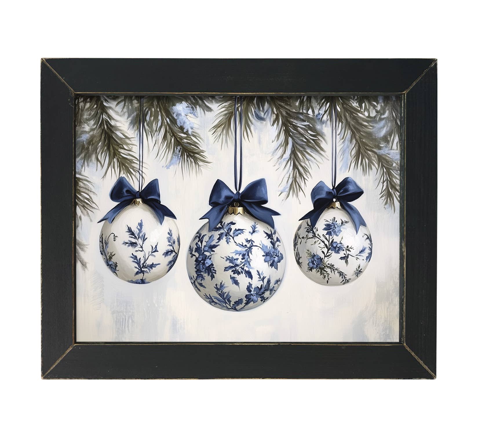 JanMichaels Art & Home - Vente Enseigne murale - HMK352L Trois ornements bleus1