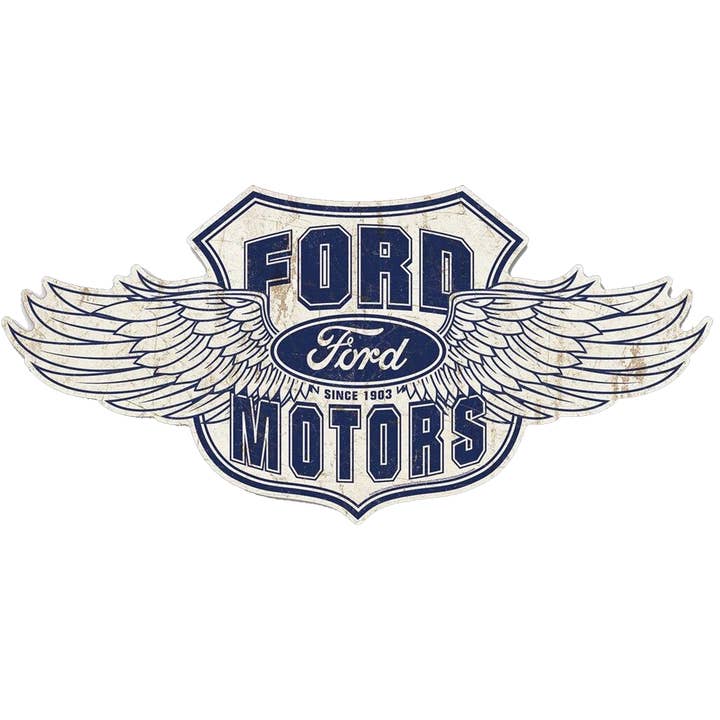 Ford Winged Logo Tin Sign for wholesale by Desperate Enterprises