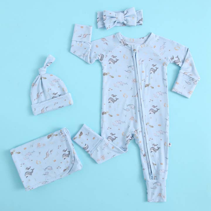 Luxie Charm - Wholesale Jumpsuit - Baby - Sea of Love Zippered Baby Romper8
