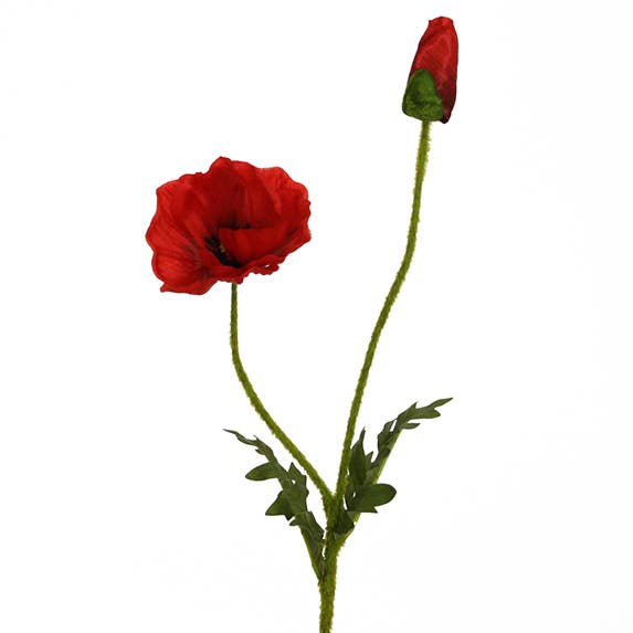 Wurm – Engroshandel Kunstig plante – Kunstige blomster valmue 60 cm rød0