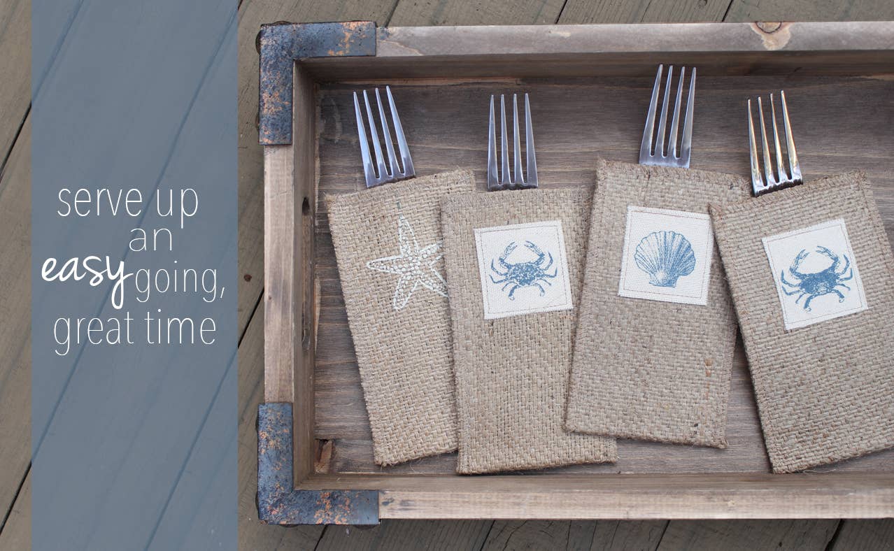 Cutlery Couture - Wholesale Assorted Cutlery Set - Blue Crab Patch Coastal - Set of 81