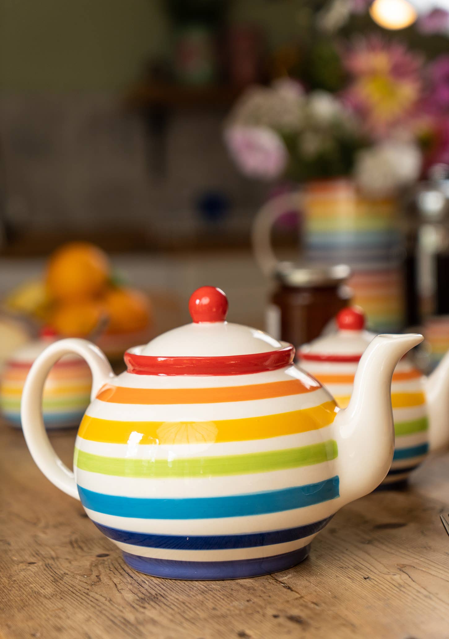 Namaste - Wholesale Tea Pot - Hand Painted New Rainbow Small Teapot3