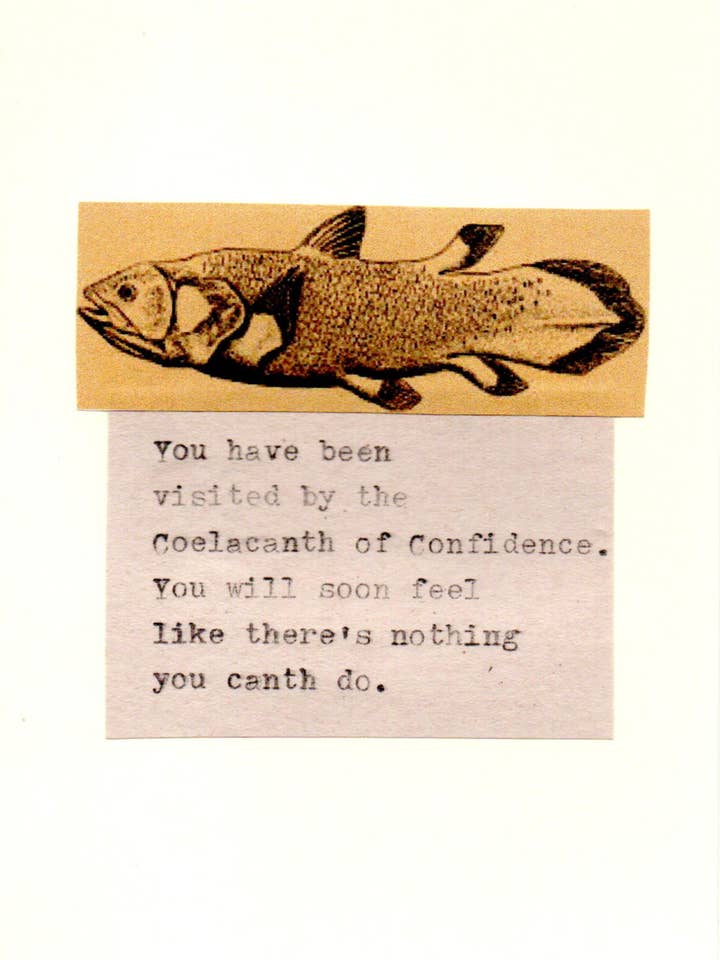 Coelacanth van Vertrouwen Grappige Aanmoedigingskaart voor wholesale door BlueSpecsStudio