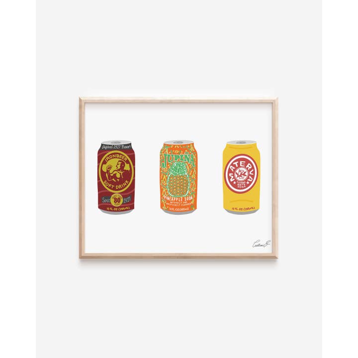 Monstera Monday Shop - Wholesale Art Print - Latino Hispanic Soda Miami Art Print Jupiña IronBeer Materva