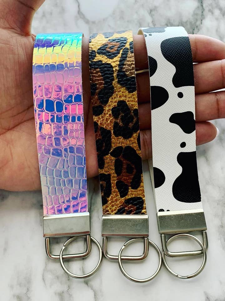 Handmade Animal Pattern Key fob wristlets / cow wristlets for wholesale by Christina iDesigns