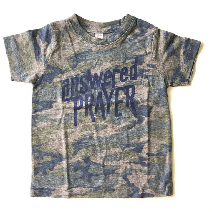 Answered Prayer Toddler Tee in Camo for wholesale by Etch & Co