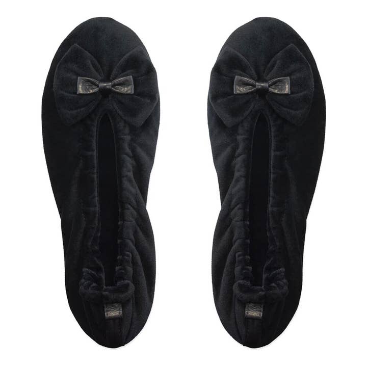 Glove Story - Wholesale Slippers - Women's - Women's indoor ballerinas in large bow velvet - CF01402