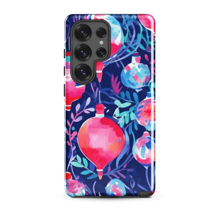 Red and Blue Ornaments - Samsung Galaxy Tough Case S23, S24, S25 for wholesale by Calypso Rose Designs