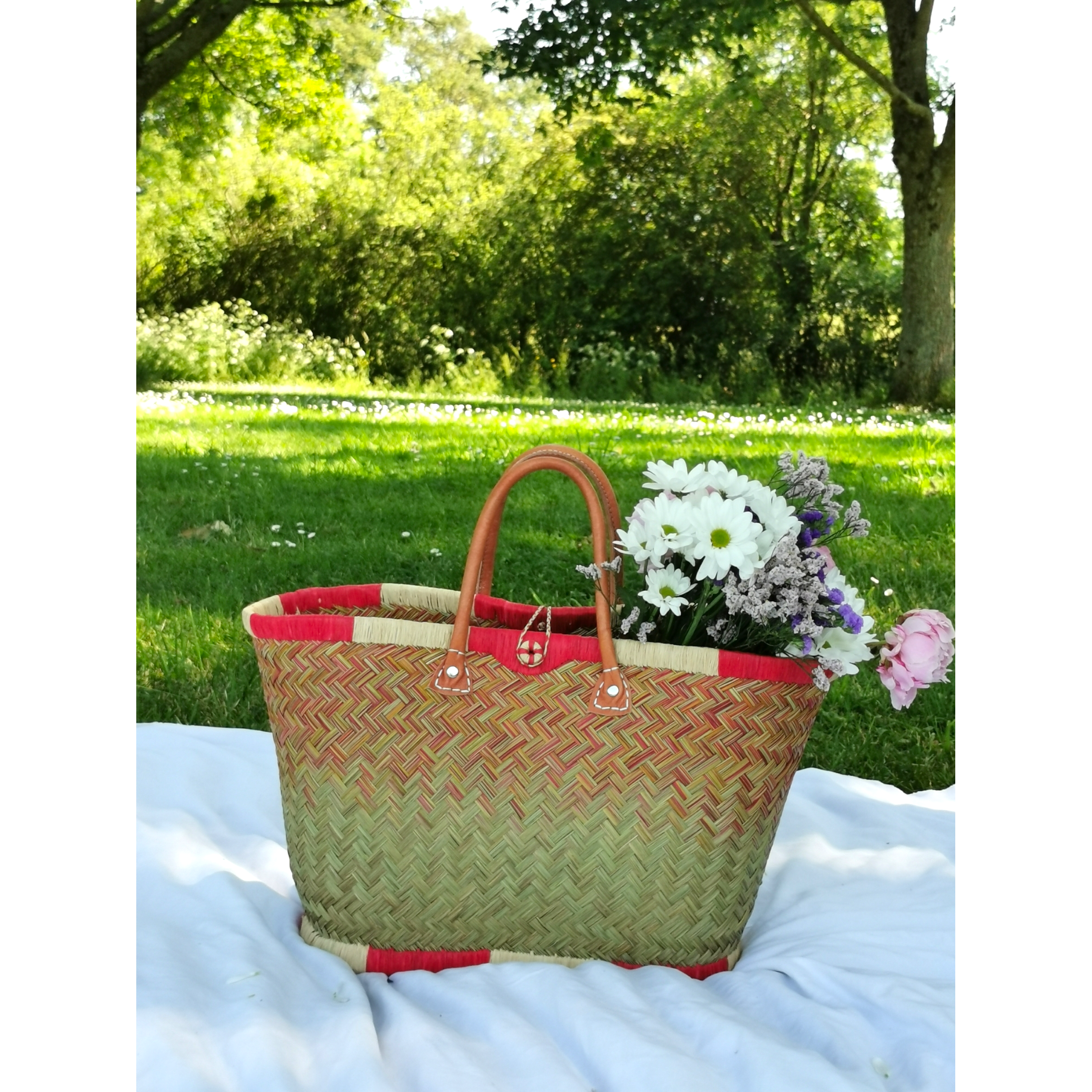 Nature et Fibre - Wholesale Grocery/Shopping Bag - Large basket, woven straw tote, large shopping bag1