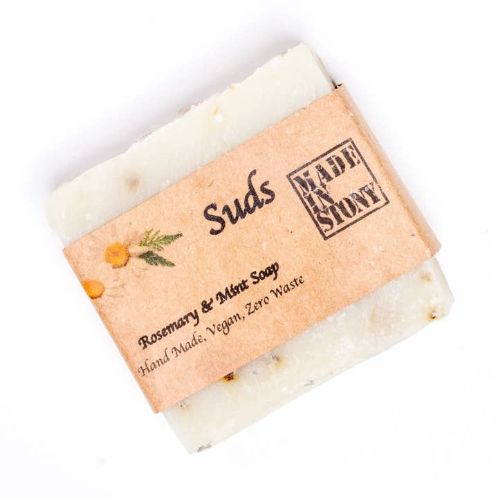 Vegane Rosmarin- und Minzseife für den Großhandel von Suds