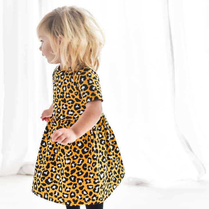 Fred & Noah – wholesale Klänning – Barn – Gul leopardmönstrad klänning