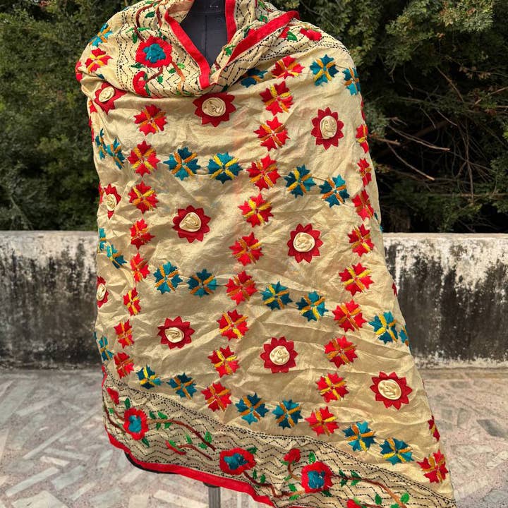 bhavnas boutique - Wholesale Wrap - Women's - Phulkari Dupatta Embroidery Work Cotton Women Dupatta Scarf3