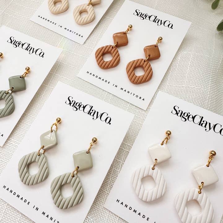 SageClayCo - Wholesale Dangle Earrings - Shannon | Earth Tones Collection6