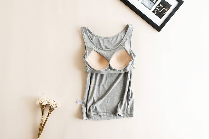 HIDDENBRAND - Wholesale Tank Top - Women's - Essential Basic Soft Modal tank top w built in bra8