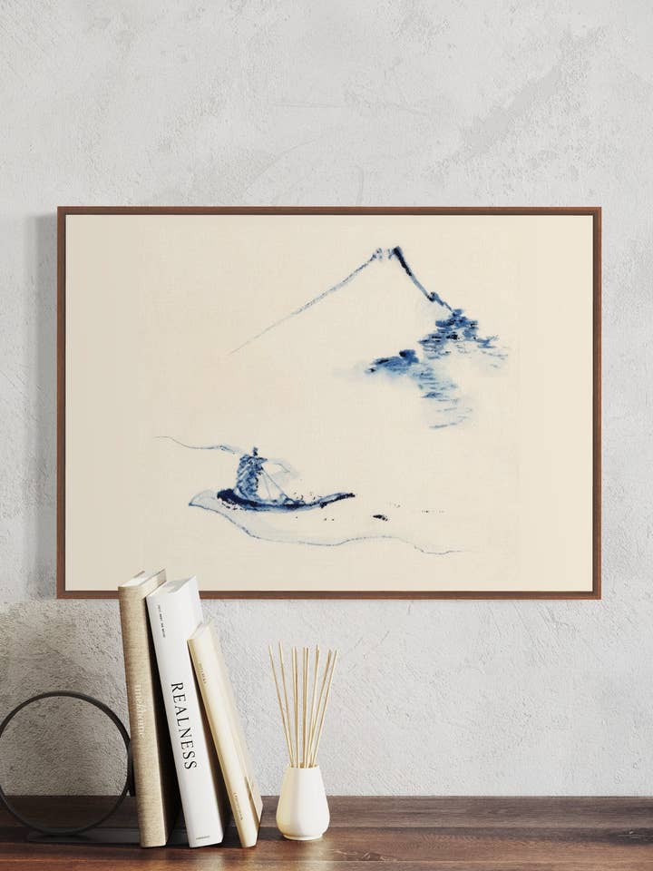 Small Boat on a River, Fuji by Hokusai. A4, A3, A2 Wall Art. Vintage Wall Art Print. Japanese Art, Japanese Prints. Mothers Day gift, Japan for wholesale by Gabrielle Dalsan