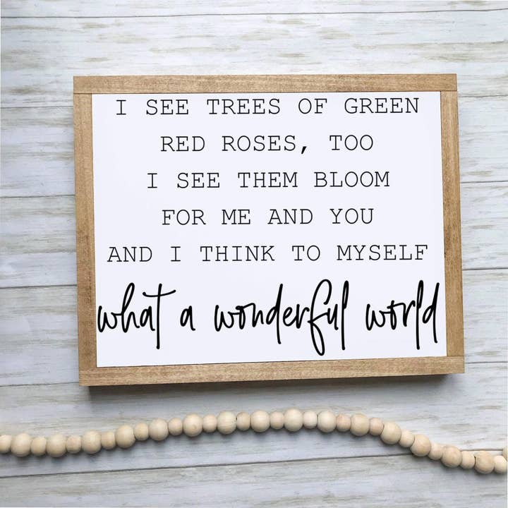 What A Wonderful World Sign for wholesale by The Nest Designs