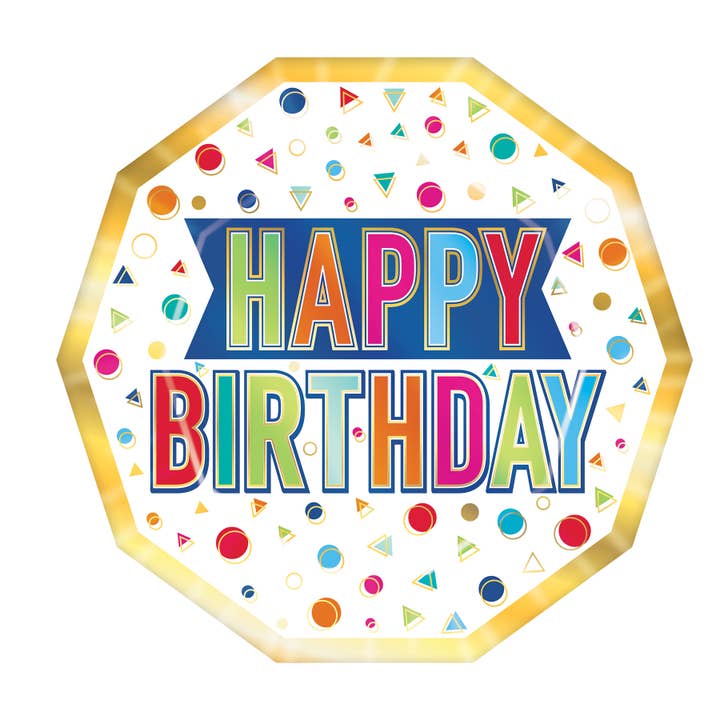 Happy Birthday Decagon Plates for wholesale by Beistle