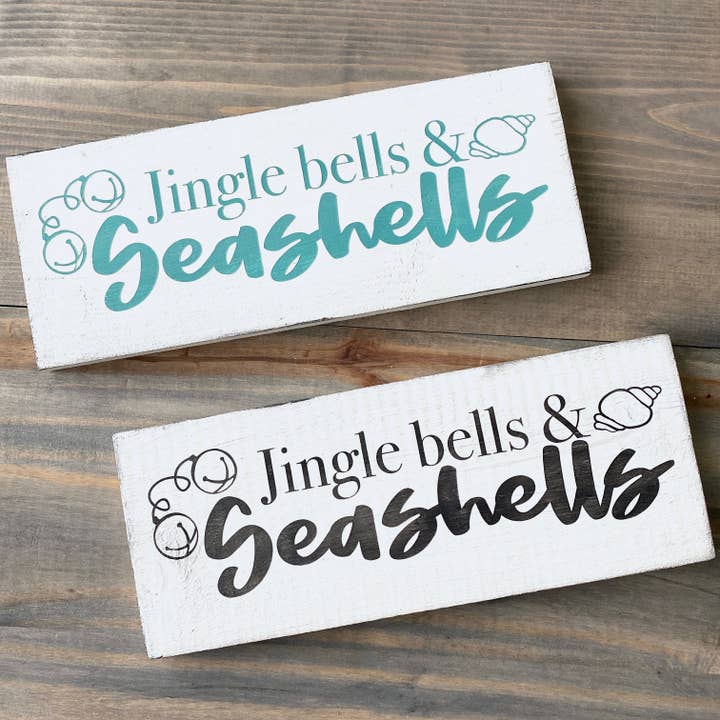 Anchored Soul Designs - Wholesale Sign - Jingle Bells & Sea Shells Christmas beach sign, coastal gift7