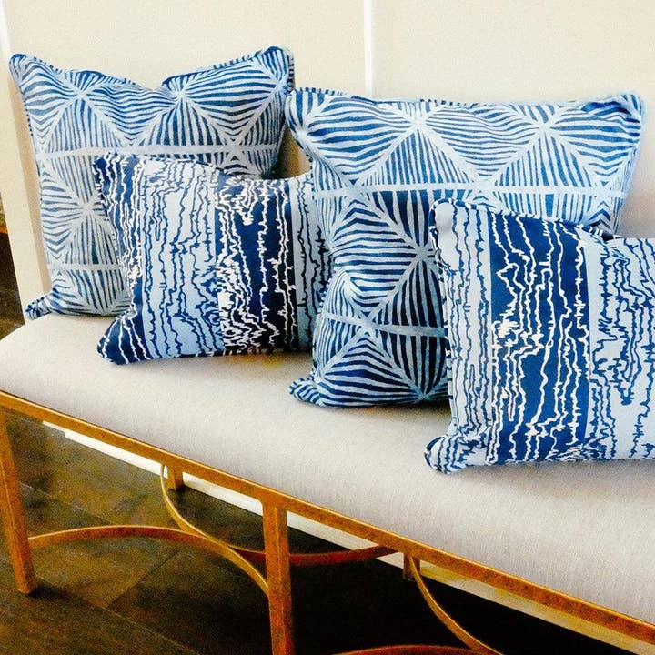 Yari Indigo Blue Throw Pillow for wholesale by Porch and Parlour