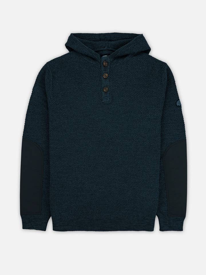 Barnacle Strick-Hoodie - Marineblau für den Großhandel von Jetty