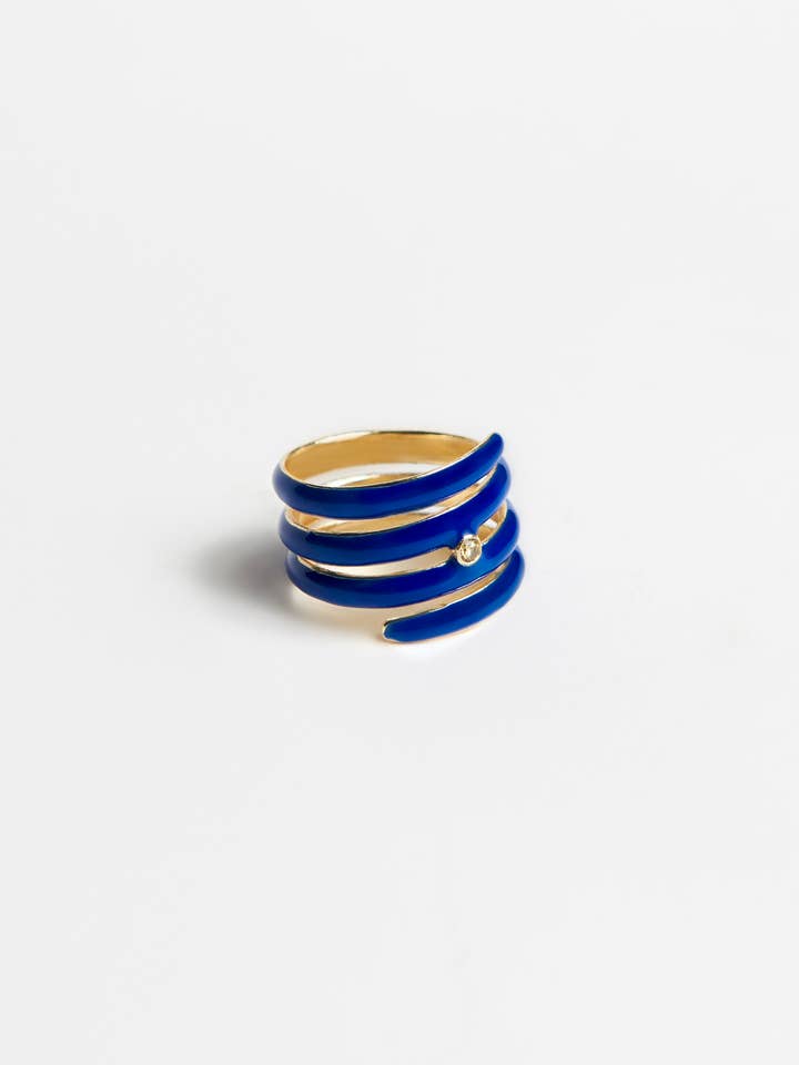 Chaos Ring Dark Blue for wholesale by Virago Barcelona