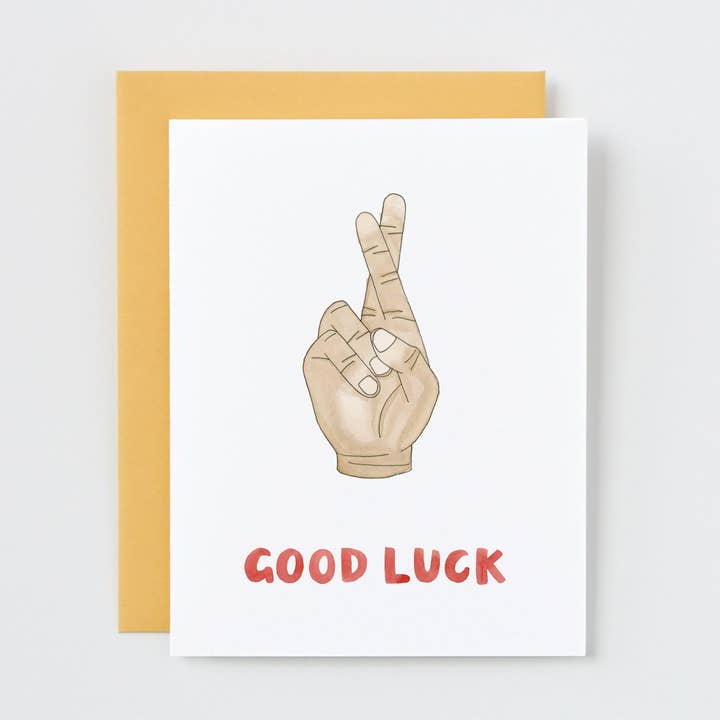 Good Luck Hand Sign Card for wholesale by Say Something Cards