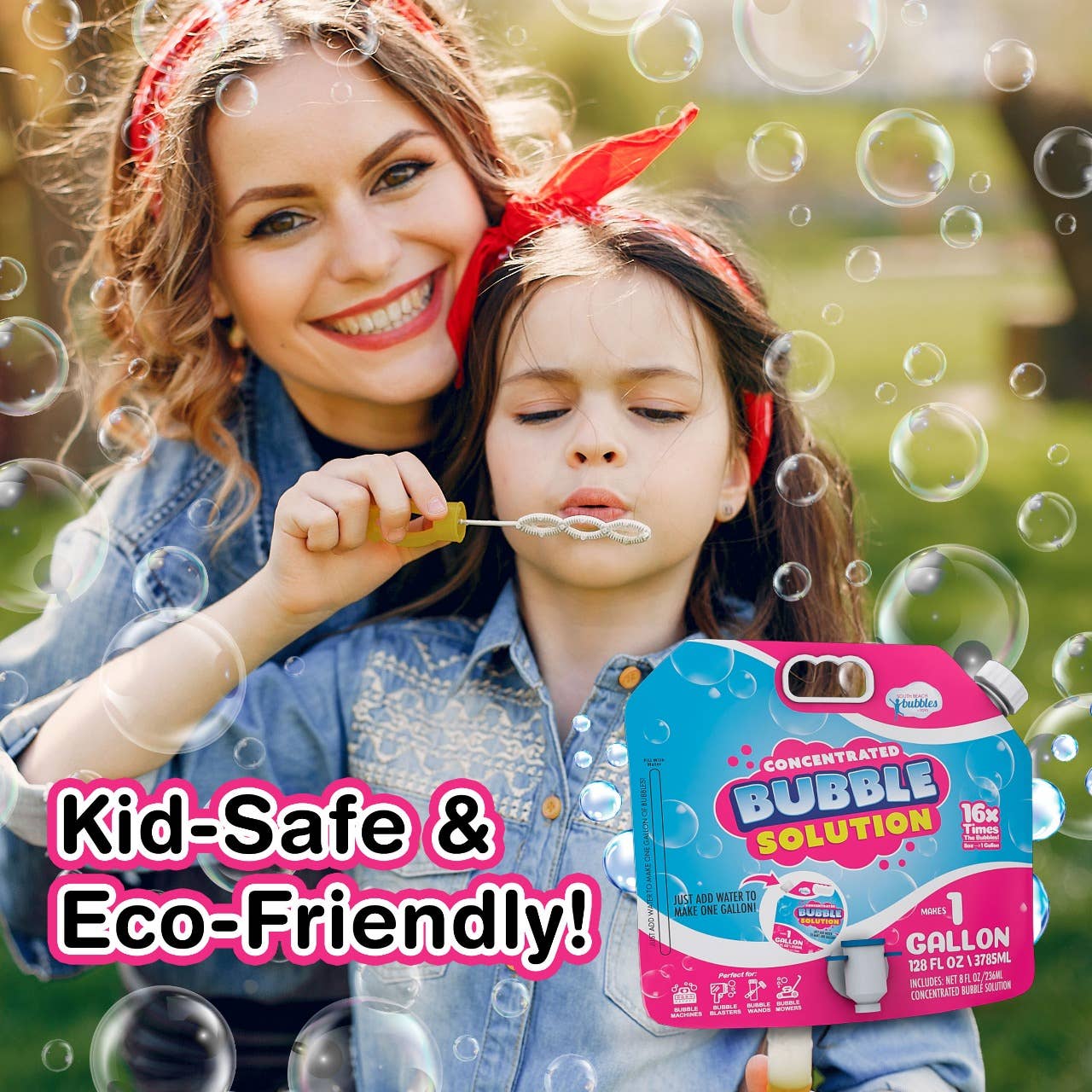 South Beach Bubbles - Wholesale Bubble Wand - Kids - Bubble Solution Refill with Dispenser (Makes 64oz/ 1 Gallon)5