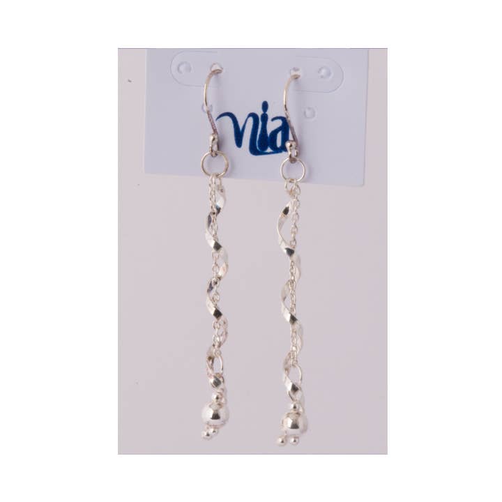 Benjamin International - Wholesale Dangle Earrings - S.Slvr Earrings Twist & Chain0