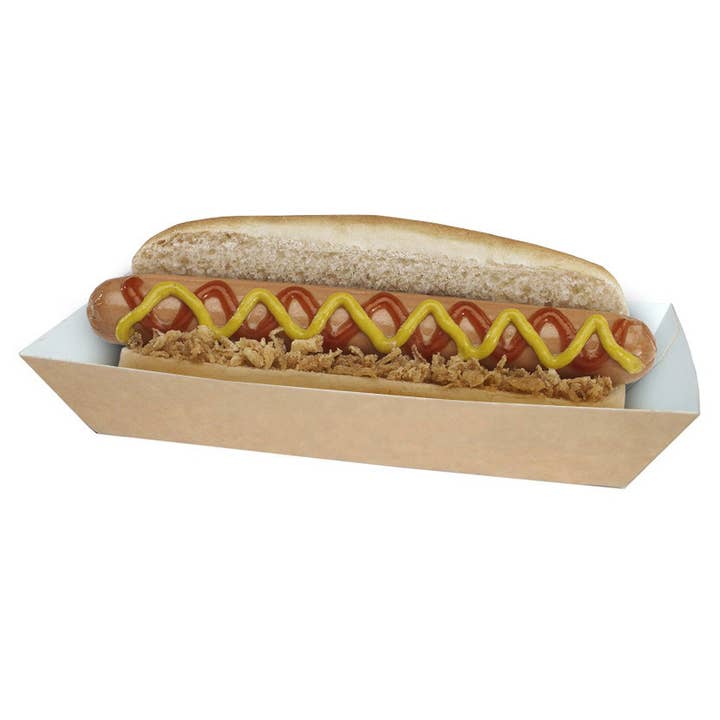 Kartonnen boten van Kraft Hot Dog voor wholesale door PUNTOQPACK