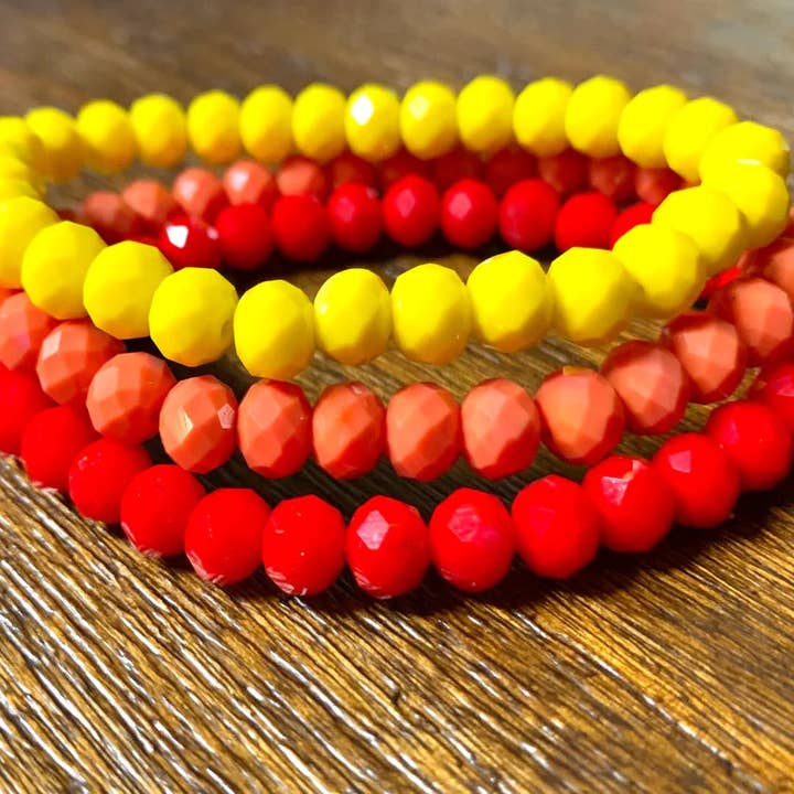 3stk krystalperlearmbånd sæt - solnedgang for engroshandel hos Sparkly South Wholesale