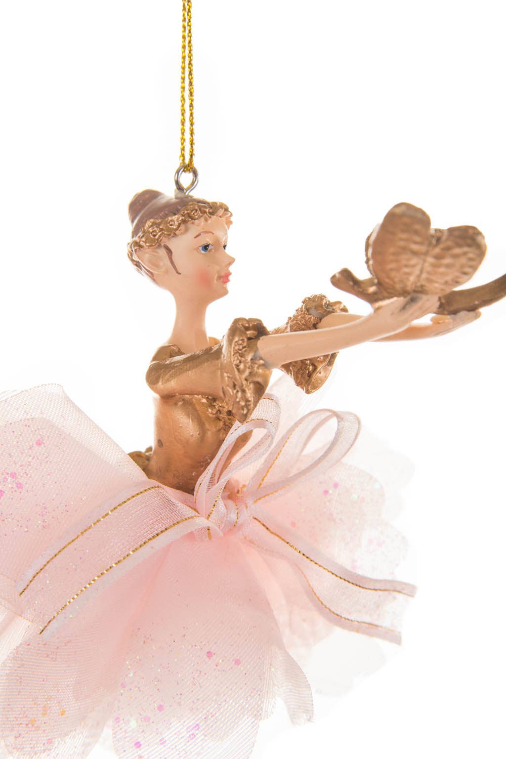 Starlight Collection - Wholesale Ornament - Pink/Gold Fairy Ballerina Ornament with Dragonfly2