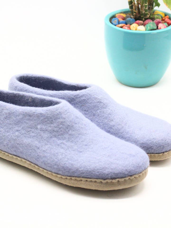 Handmade Wool Felt Slippers Crafted in Nepal for wholesale by Woollyfelt