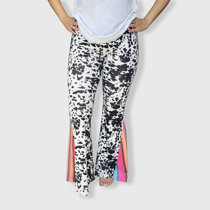 ILTEX Apparel - Wholesale Pants - Women's - Cow Black Serape Bell Bottom Pants - Adult1