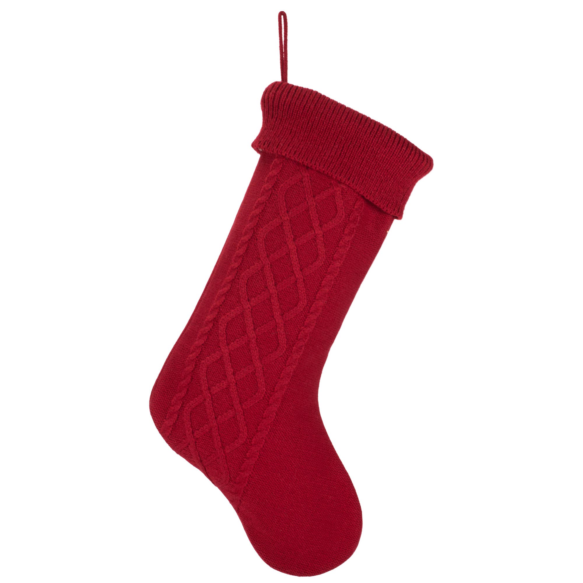 EAST AVENUE – wholesale Holiday Stocking – Cable Knit Stocking with Ribbed Cuff - Red0