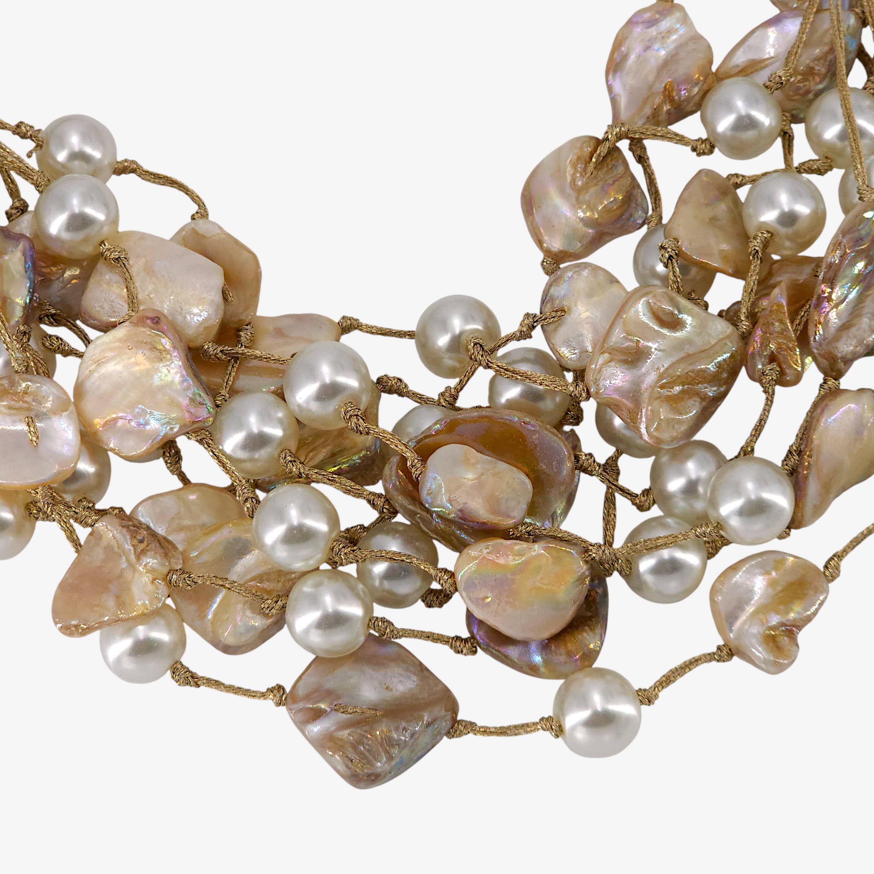 Bijoux Envie Statement Jewelry - Wholesale Beaded/pearl necklace - Chunky Shell & Pearl Necklace | Handmade Statement Jewelry3