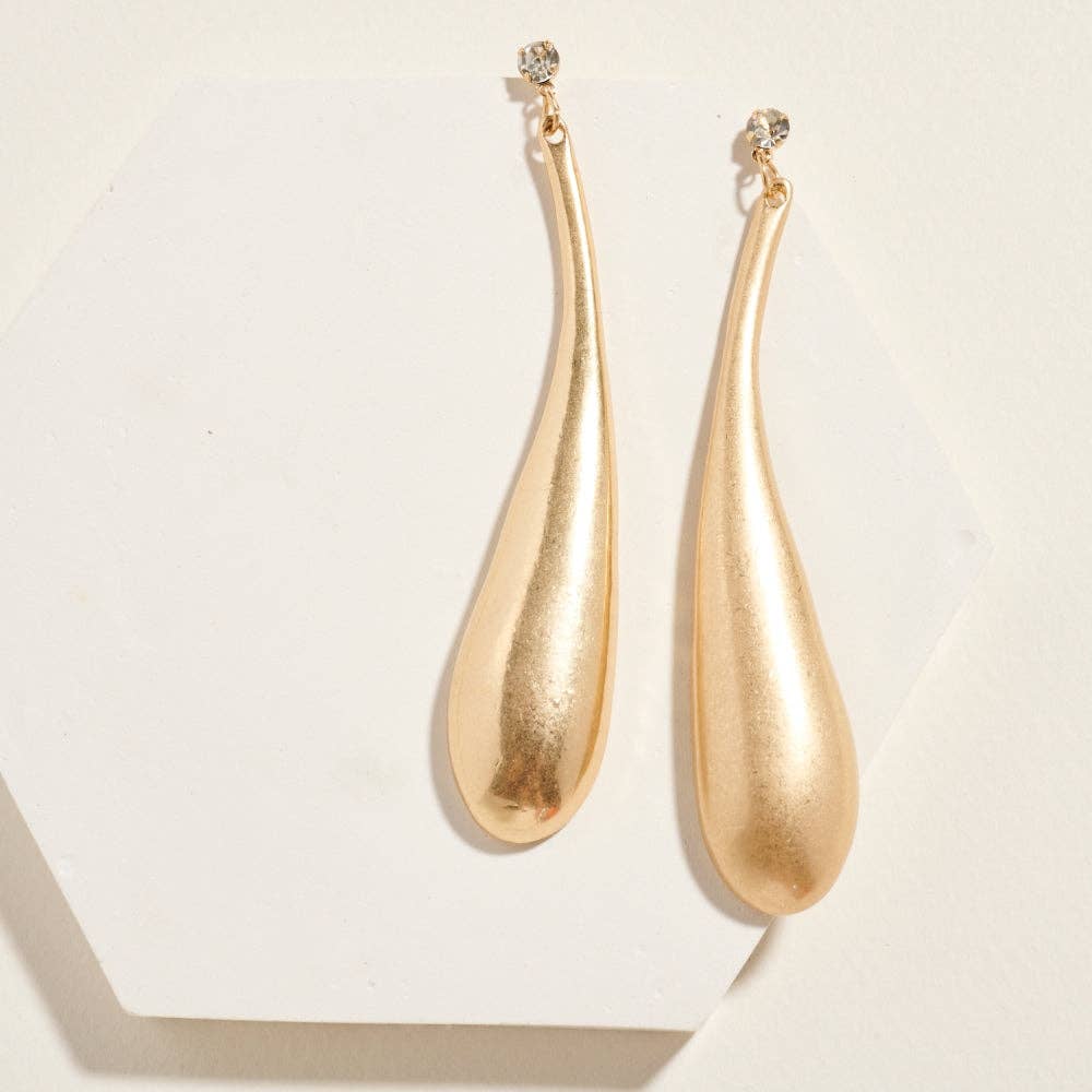 Designature New York - Wholesale Dangle Earrings - 3.5 Inch Tear Drop Rhinestone Drop Post Earrings0