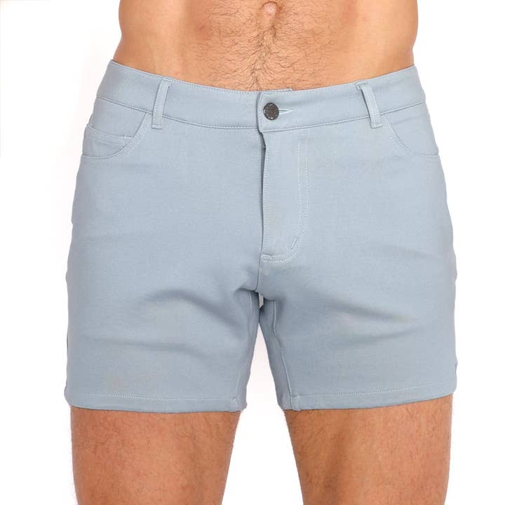 Logo Knit Stretch Short Blue Slate for wholesale by Skull & Bones