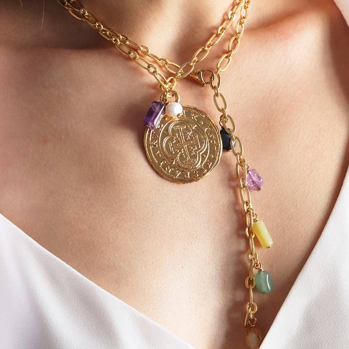 ÉMOLO - Wholesale Pendant/Charm Necklace - COOL Long Coin Necklace10