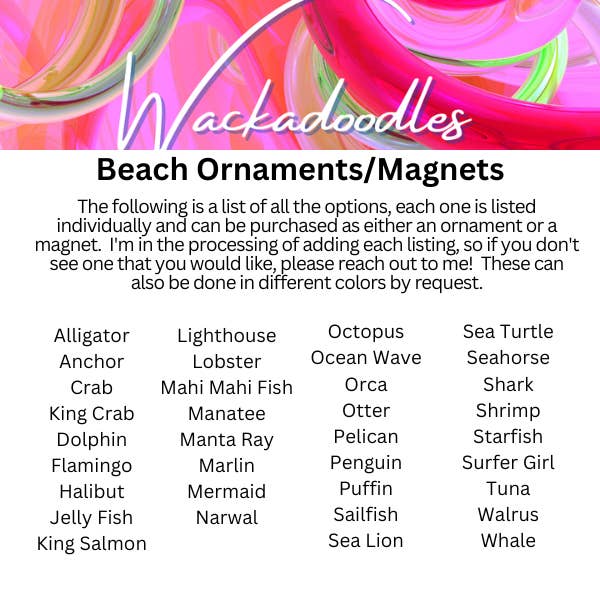 Wackadoodles - Wholesale Ornament - Customizable Dolphin Ocean Ornament4