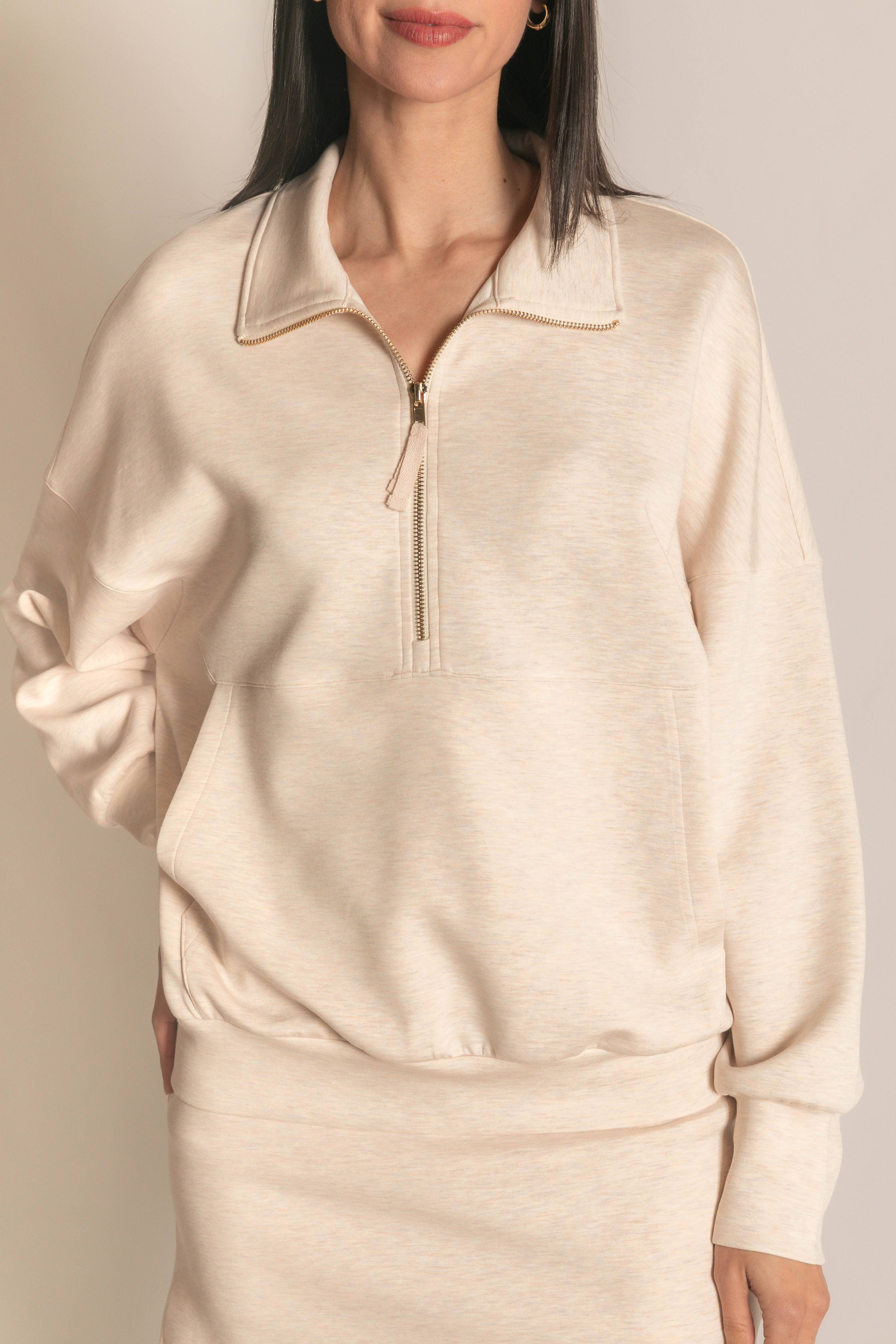 P. CILL - Vente Sweat-shirt – femme - Pull zippé P. CILL Butter en modal88