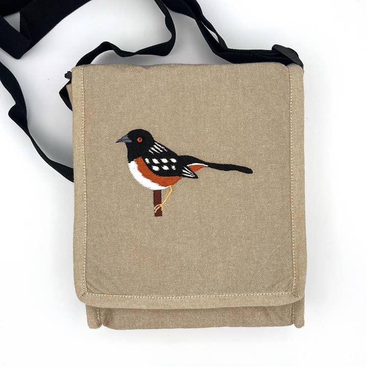 Spotted Towhee Field Bag for wholesale by Women of the Cloud Forest