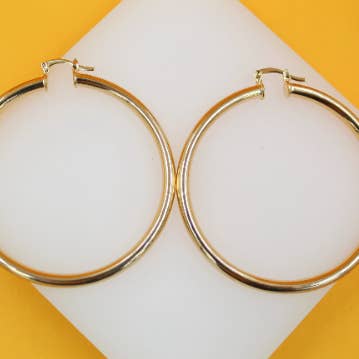 18K Gold Filled Thick Lever Back Hoop Earrings for wholesale by MIA Jewelry