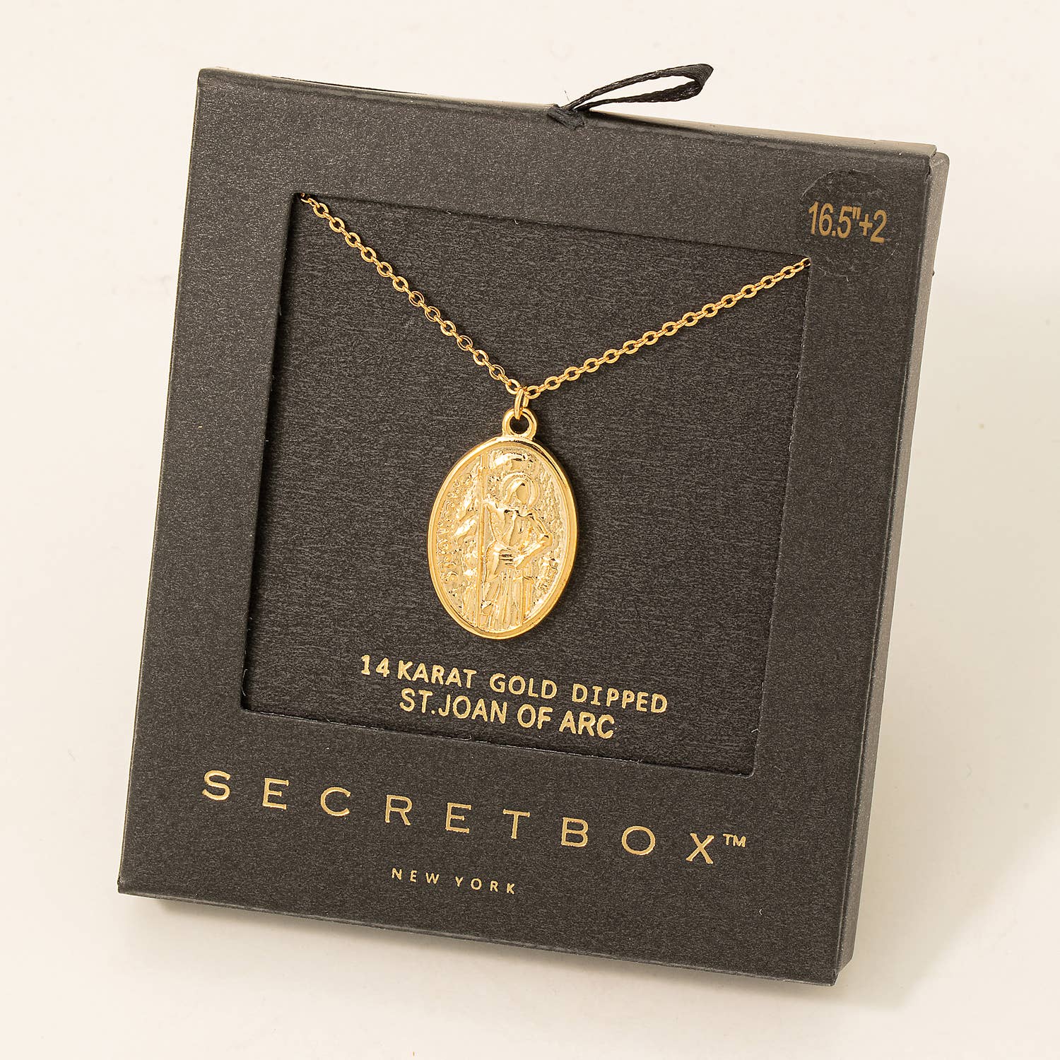 GD Gold Dipped St Joan Of Arc Pendant Necklace for wholesale on Faire0