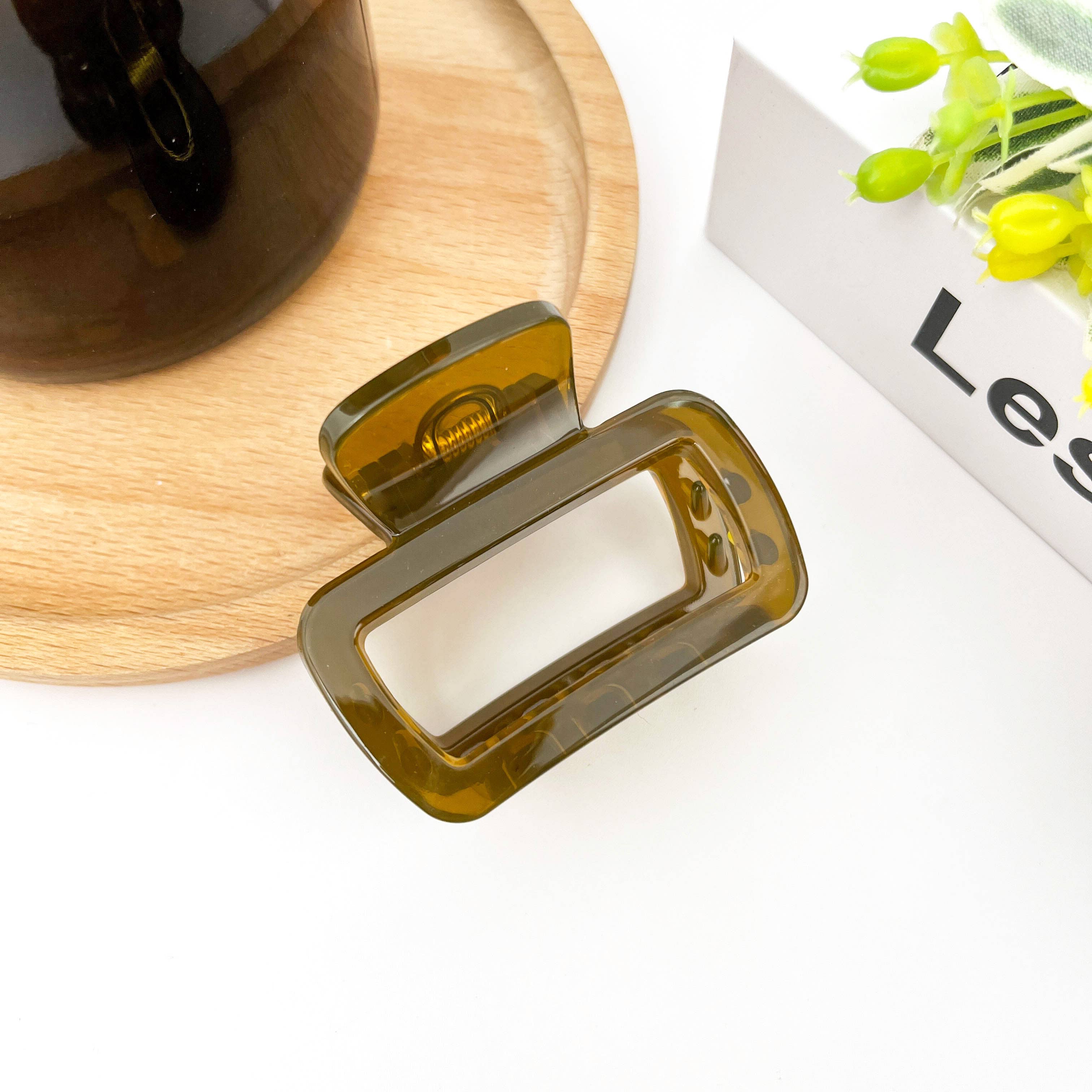 TheDivaSoap - Vente Pince à cheveux – femme - Pince à cheveux carrée épaissie, pince à griffes de la série Green6