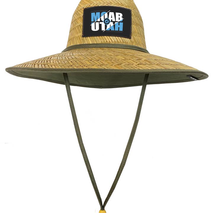 Remendo da bússola Moab Utah no chapéu salva-vidas de palha por atacado de Stryder Gear