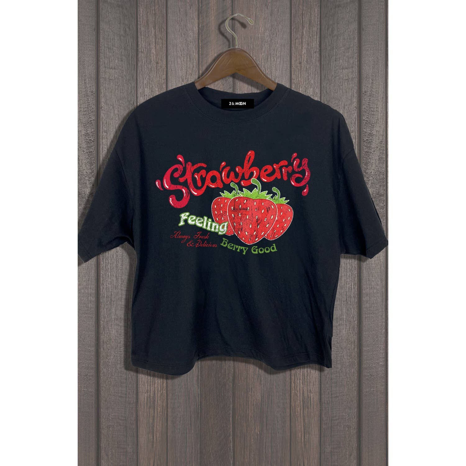 2&moon - Wholesale Screen Printed T-Shirt - Women's - STRAWBERRY FEELING GRAPHIC TEE3