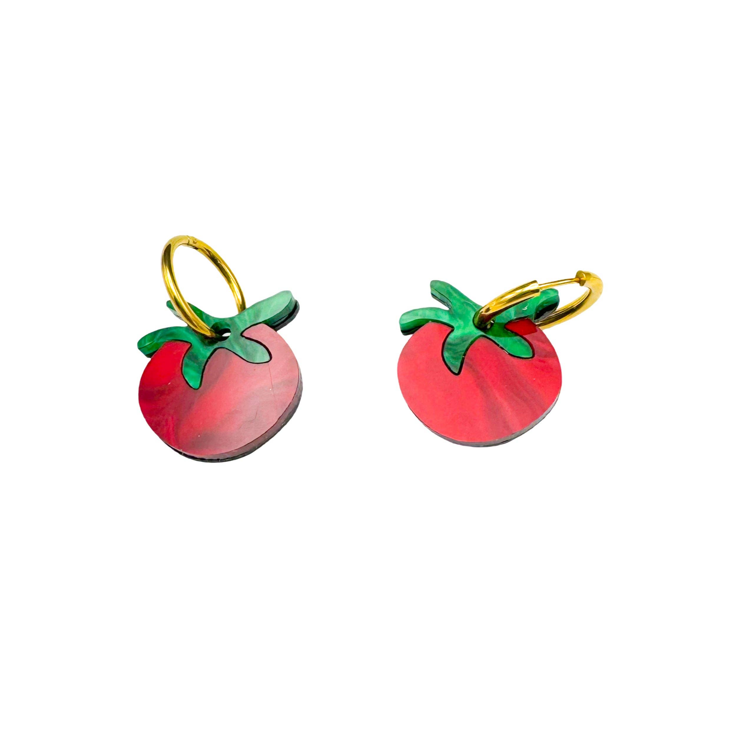 dconstruct - Wholesale Hoop Earrings - Tomato Charm Hoops0
