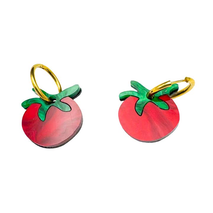 dconstruct - Wholesale Hoop Earrings - Tomato Charm Hoops0