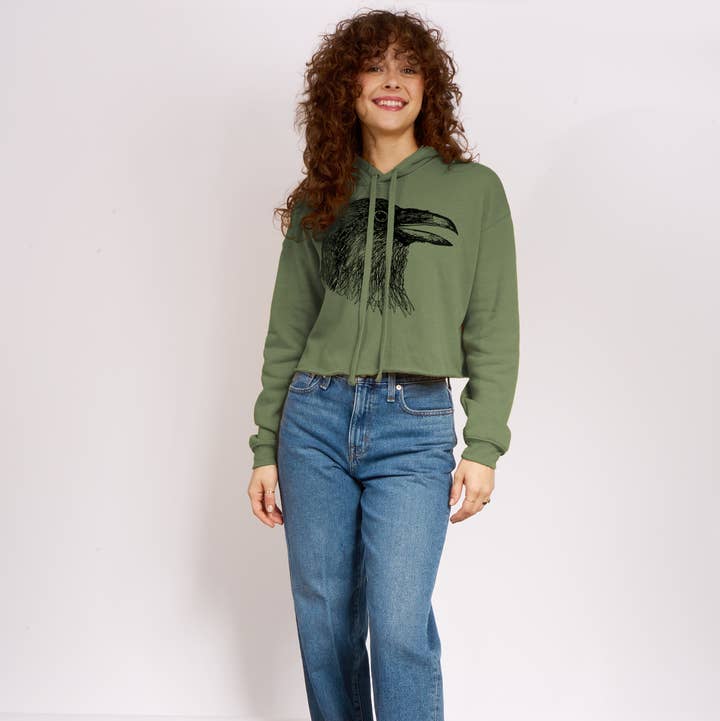 Supermaggie @ Faire - Wholesale Hoodie - Women's - Crow Head Mandy Crop Hoodie2