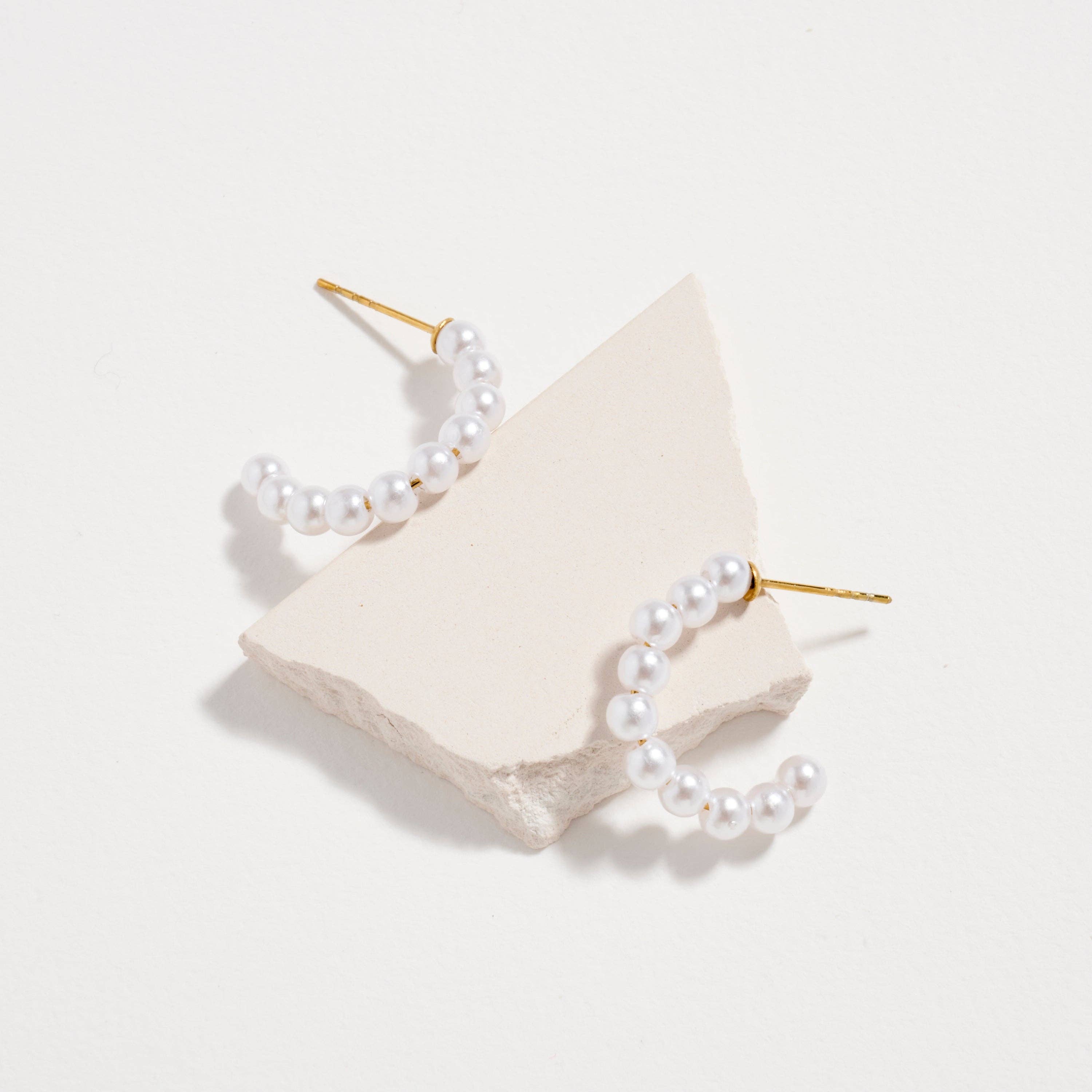 Frem - Wholesale Hoop Earrings - Stainless Steel Pearl Hoop Earrings – Hypoallergenic & Tarnish Free2